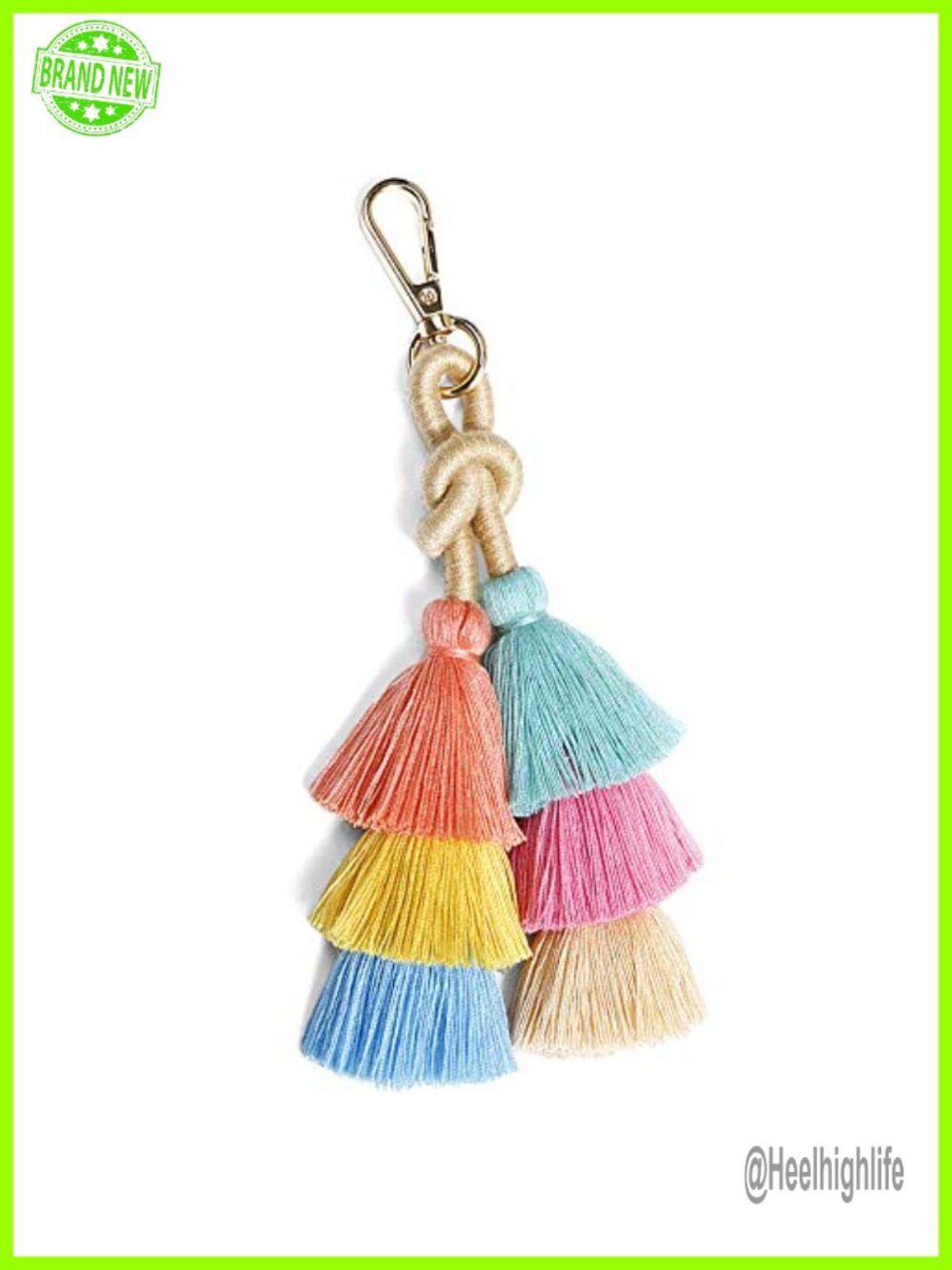 Boho Pom Pom Tassel Keychain Bag Charm Cotton Wristlet Keyring